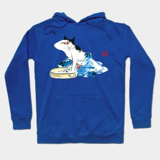 Utagawa Hiroshige Ukioy-e Humorous Japanese Cat Bathing II Hoodie